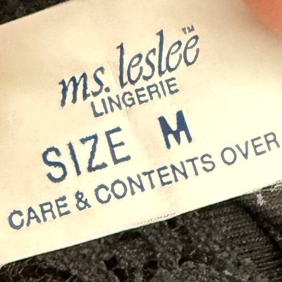 Ms Leslee Bodysuit Sexy Teddy Black Lace Spaghetti Strap Playsuit One Piece - Picture 7 of 10